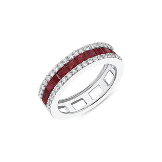 MONDRIAN 18K GOLD DIAMOND RUBY RING