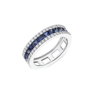 MONDRIAN 18K GOLD DIAMOND SAPPHIRE RING