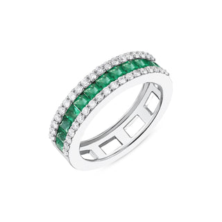 MONDRIAN 18K GOLD DIAMOND EMERALD RING