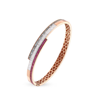 MONDRIAN GOLD BAGUETTE DIAMOND BLUE TOPAZ BRACELET