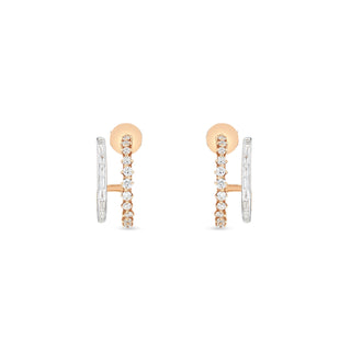 MONDRIAN BAGUETTE GOLD DIAMOND XSMALL EARRINGS