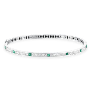 MONDRIAN RAINBOW WHITE DIAMOND EMERALD BRACELET