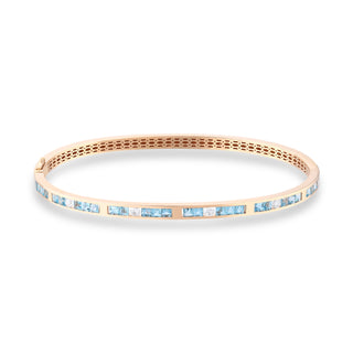 MONDRIAN RAINBOW GOLD DIAMOND BLUE TOPAZ BRACELET