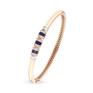 MONDRIAN RAINBOW GOLD BAGUETTE DIAMOND SAPPHIRE BRACELET