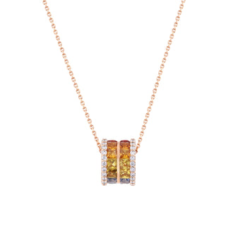 MONDRIAN GOLD DIAMOND SAPPHIRE NECKLACE