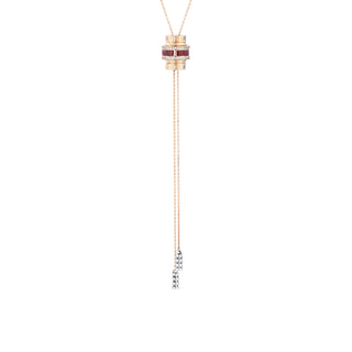 MONDRIAN RAINBOW GOLD BAGUETTE DIAMOND RUBY NECKLACE