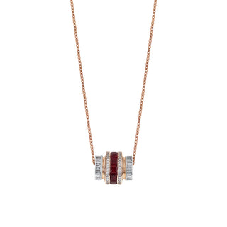 MONDRIAN GOLD BAGUETTE DIAMOND RUBY NECKLACE