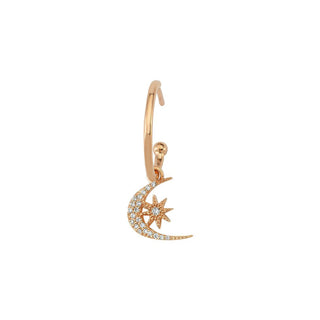 THE MOON AND THE NORTH STAR GOLD DIAMOND EARRING | MNSKTHPGKP-GOLD