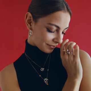 HONEYCOMB GOLD DIAMOND CITRINE NECKLACE