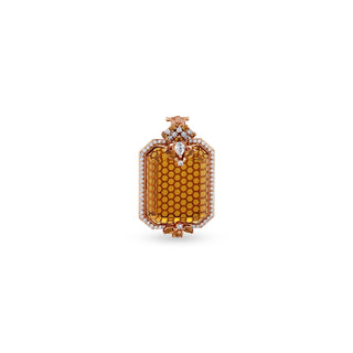 HONEYCOMB CYBELE 18K GOLD DIAMOND CITRINE PENDANT