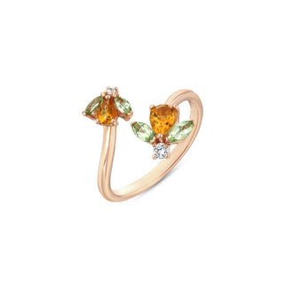 QUEEN BEE MAYA GOLD DIAMOND CITRINE RING