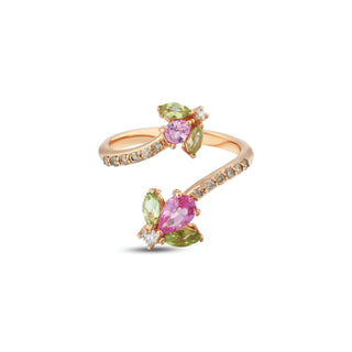 QUEEN BEE 2 BEE PINK SAPPHIRE GOLD DIAMOND RING