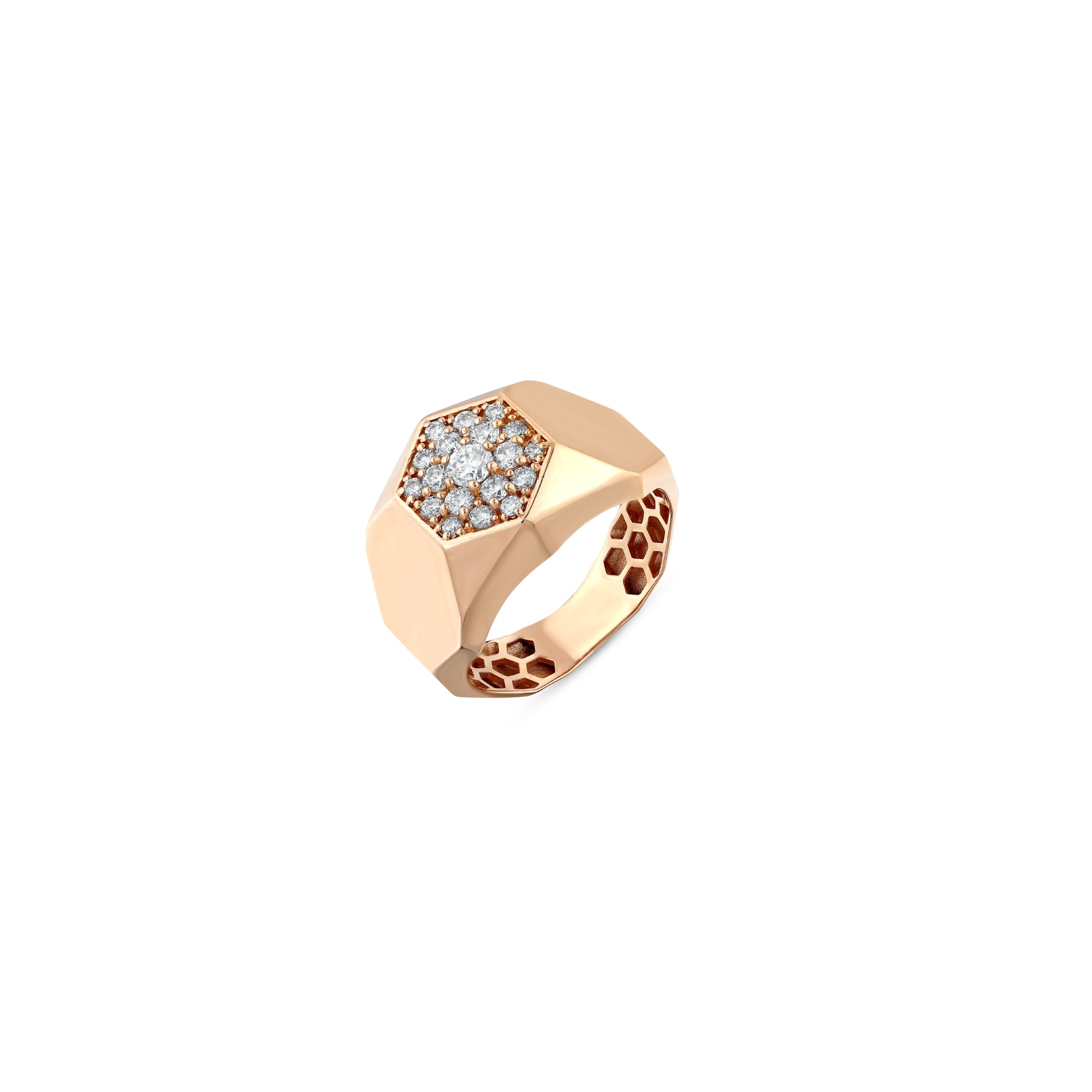 HONEYCOMB GOLD BAGUETTE DIAMOND PINKY RING – Bee Goddess