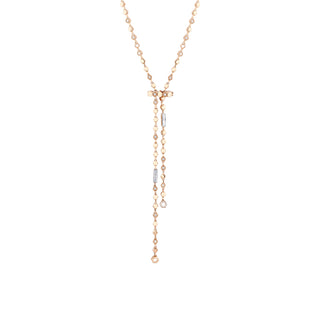 HONEYCOMB GOLD BAGUETTE DIAMOND LARIAT NECKLACE