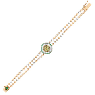 HONEYCOMB GOLD DIAMOND PERIDOT BRACELET