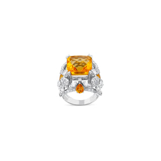 QUEEN BEE ARINNA GOLD DIAMOND CITRINE RING
