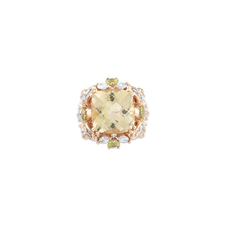 QUEEN BEE ARINNA GOLD DIAMOND PERIDOT RING