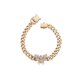 QUEEN BEE HANIA ELEGANCE GOLD BAGUETTE DIAMOND CHAIN BRACELET