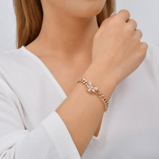 HONEY BEE BAGUETTE DIAMOND CHAIN BRACELET