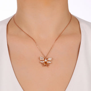 HONEYCOMB BEE L CITRINE DROP DIAMOND NECKLACE