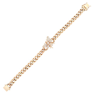 QUEEN BEE GOLD BAGUETTE DIAMOND MEDIUM BRACELET