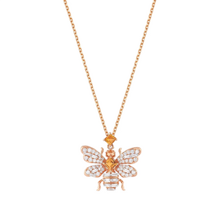 QUEEN BEE RAINBOW CHAKRA GOLD DIAMOND CITRINE NECKLACE