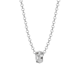 HONEYCOMB SILVER BLACK DIAMOND NECKLACE