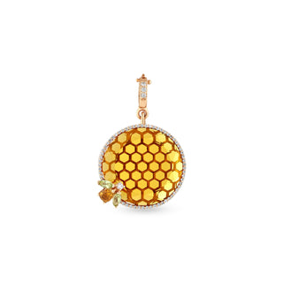 QUEEN BEE MAYA GOLD DIAMOND CITRINE PENDANT