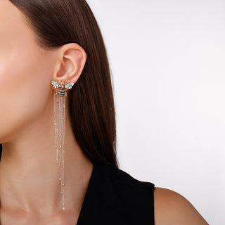 QUEEN BEE LEA GOLD BLACK DIAMOND EARRINGS