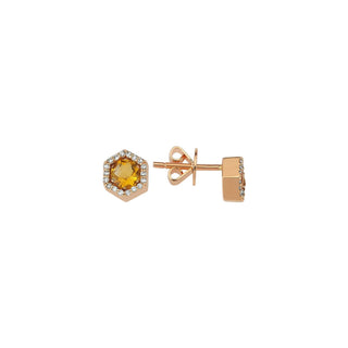 HONEYCOMB GOLD DIAMOND CITRINE EARRING | PTKCOCTPGKP-GOLD