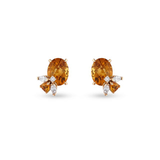 QUEEN BEE MAYA GOLD DIAMOND CITRINE EARRINGS
