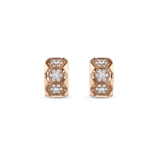 HONEYCOMB GOLD DIAMOND DOUBLE EARRING