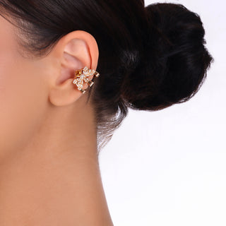 QUEEN BEE EVA GOLD DIAMOND CITRINE SINGLE EAR CUFF