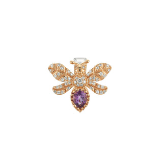 QUEEN BEE EVA GOLD DIAMOND AMETHYST EAR CUFF