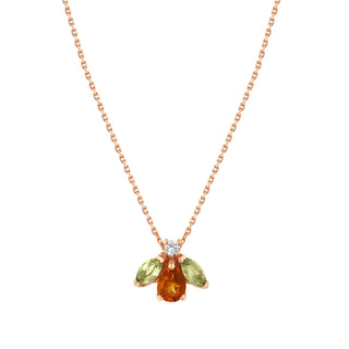 QUEEN BEE GOLD DIAMOND CITRINE PERIDOT NECKLACE