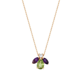 QUEEN BEE MAYA GOLD DIAMOND PERIDOT NECKLACE