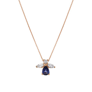 QUEEN BEE MAYA GOLD DIAMOND SAPPHIRE NECKLACE