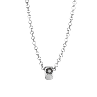 HONEYCOMB SILVER BLACK DIAMOND NECKLACE