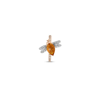 QUEEN BEE BELLA CITRINE GOLD DIAMOND EAR CUFF