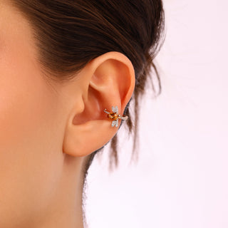 QUEEN BEE BELLA CITRINE GOLD DIAMOND EAR CUFF