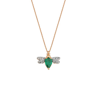 BEE GOLD EMERALD NECKLACE