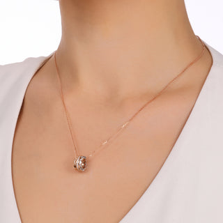 HONEYCOMB S RING WHITE DIAMOND NECKLACE