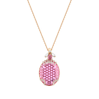 HONEYCOMB PINK SAPPHIRE MARQUISE DIAMOND SMALL NECKLACE