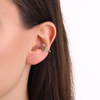 QUEEN BEE BELLA GOLD DIAMOND PERIDOT EAR CUFF