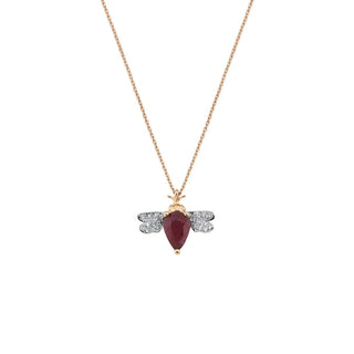 BEE GOLD RUBY NECKLACE | PTKSRBPGKL-GOLD