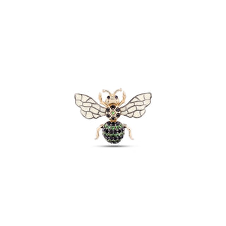 QUEEN BEE LEA GOLD BLACK DIAMOND SINGLE EARRING