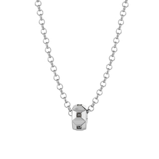 HONEYCOMB SILVER BLACK DIAMOND NECKLACE