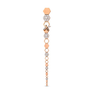 HONEYCOMB GOLD DIAMOND SINGLE EARRING