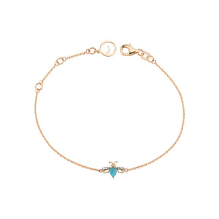 QUEEN BEE LILY GOLD DIAMOND BLUE TOPAZ BRACELET