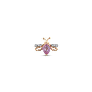 HONEYCOMB PINK SAPPHIRE GOLD DIAMOND XSMALL SINGLE EARRING